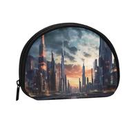 City Scape Coin Purse Personalized Coin Bag for Women Men Change Purse Small Wallets with Zipper Mini Shell Coin Pouch Outdoor Shopping Change Storage Bag Handbags Gifts