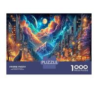 City Scenery 1000Pieces JigsawPuzzleNeon Cosmic Cityscape KidsforAdult Challenging Brainteasing Age12+byth EducationalGame Fun, Challenging 70x50cm/1000pcs