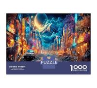 City Scenery 1000Pieces JigsawPuzzlesCosmic Glowing Cityscape ForAdult Colourful Brainteasing Age12+byth ThemeFlowersandBirds Fun, Challenging 38x26cm/1000pcs
