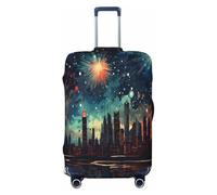 City Sea Night Fireworks Luggage Cover Suitcase Cover Protector Travel Suitcase Cover