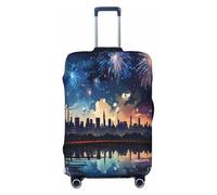 City Sea Night Fireworks Scenery Luggage Cover Suitcase Cover Protector Travel Suitcase Cover