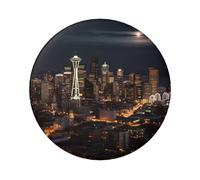 City Seattle Button Pins 1 Pc, 2.4 Inch Round Button Badges Metal Personalized Picture Photo Pin Buttons Kit For Craft Supplies Christmas Diy Party Projects, One Size, no gemstone