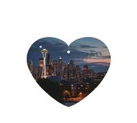City Seattle Car Air Fresheners Cards 4 Pcs Long Lasting Car Fresheners Gifts for Men Women Auto Aromatherapy Tablets Hanging Scented Card Rearview Mirror Pendant