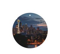 City Seattle Car Air Fresheners Cards 4 Pcs Long Lasting Car Fresheners Gifts for Men Women Auto Aromatherapy Tablets Hanging Scented Card Rearview Mirror Pendant - Lavender Scent
