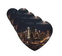 City Seattle Car Air Fresheners Cards Set of 4 Pieces Personalized Car Fresheners Gifts for Men Women Auto Aromatherapy Tablets Hanging Scented Cards for Wardrobe Bathroom