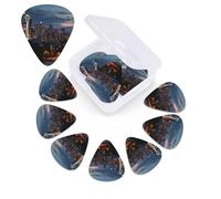 City Seattle Guitar Picks 12 Pcs, 3 Different Thickness Celluloid Plectrum for Bass Electric Acoustic Guitars Ukulele Accessories Gift for Men Women (0.46mm, 0.71mm, 0.96mm)