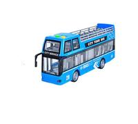 City Service Die-Cast Double Decker Tour Bus Model, Red and Blue Variants, 28.5 x 11.5 x 6 cm, Educational Vehicle Toy for Children (Blue, Double Decker)