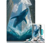 City Shark Jigsaw Puzzles for Teenagers 1000 Piece,Decompressing Intellectual Educational Toy Great Gifts And Toys (38x26cm)