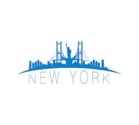 City Silhouette Wall Sticker New York Symbol Building Wall Poster Removable Home Decoration New York Skyline Vinyl Decal Extra Large - 67x164cm