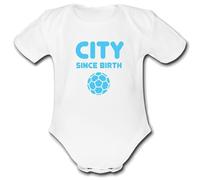 CITY Since Birth Football Personalised Unique Manchester Baby Vest Light Blue Baby Grow Babygrow Man Novelty Boys Cute Girls Footy Funny