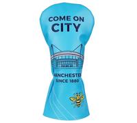 City Sky Blue Bee Golf Driver Headcover - Premium PU Leather, Fully Embroidered, Manchester-Inspired Fan Design