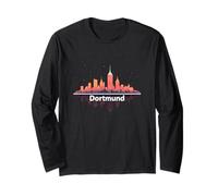 City Skyline Art with Reflection Dortmund Long Sleeve T-Shirt