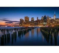 City skyline at night-500-Piece Wooden Puzzle Set: DIY Relaxing Puzzle Game, Brain Teasers (14 years+)