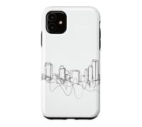 City Skyline Continuous Line Drawing Urban Architecture Case for iPhone 11