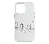 City Skyline Continuous Line Drawing Urban Architecture Case for iPhone 14 Pro Max
