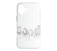 City Skyline Continuous Line Drawing Urban Architecture Case for iPhone 16 Plus