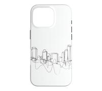 City Skyline Continuous Line Drawing Urban Architecture Case for iPhone 16 Pro