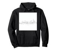 City Skyline Continuous Line Drawing Urban Architecture Pullover Hoodie