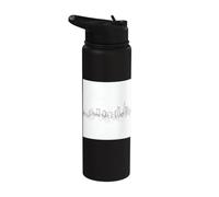 City Skyline Continuous Line Drawing Urban Architecture Stainless Steel Insulated Water Bottle