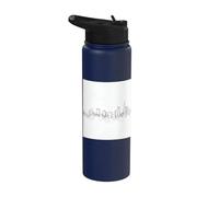 City Skyline Continuous Line Drawing Urban Architecture Stainless Steel Insulated Water Bottle