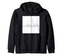 City Skyline Continuous Line Drawing Urban Architecture Zip Hoodie