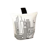 City Skyline Doorstop 17x18x10cm Canvas Black Monochrome Print Home Door Stay Decoration (New York City)