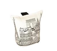 City Skyline Doorstop 17x18x10cm Canvas Black Monochrome Print Home Door Stay Decoration (Paris City)