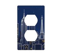 City Skyline Silhouette Unbreakable Polycarbonate Switch Plate-1 Gang Screwless Wall Plate for Home Office