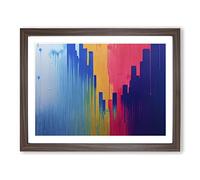 City Skyline Splash Vol.1 Abstract Framed Print | A2 Walnut Framed Wall Art | Ready to Hang | Abstract Cityscape Picture | Living Room Bedroom Lounge Office