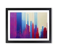 City Skyline Splash Vol.2 Abstract Framed Print | A3 Black Framed Wall Art | Ready to Hang | Abstract Cityscape Picture | Living Room Bedroom Lounge Office