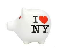 City-Souvenirs I Love New York Piggy Bank, NYC Souvenir, Red, All Ages