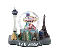 City-Souvenirs Las Vegas Style Resin Snow Globe 4 Inches, Blue-Red-Yellow