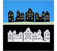 City Street Houses Metal Cutting Die, Die Cutter, Stencil, Card Making, Scrapbooking, Paper Crafts, 14.5 cm x 5 cm Die Size, A6