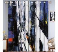City Streets Blackout Curtains for Bedroom, Thermal Insulated Abstract Watercolor Window Drapes for Living Room, Black Window Curtain 2 Panels for Home Decor, W 36" x L 72"In