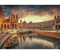 City Sunset Puzzle - 1500 Piece Jigsaw Puzzles for Adults - The Back Features Printed Letter Guides - The Pieces fit Together Snugly - Wooden Puzzles for Adults - Gifts Family 34.3 X 22.4 Inch s7h-286