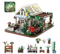 City Sunshine Flower House Building Set, Street View Plants Cottage Architecture Building Blocks, Cat, Mailbox, Bicycle Construction Bricks Model Kits, Decor, Gifts for Adults and Teenagers, 948 PCS