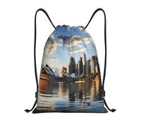 City Sydney Women Men String Backpack Durable Drawstring Bag Large Drawstring Backpack For Sports Picnic Travel