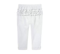 City Threads Girls Ruffle Leggings Pants 100% Cotton Ankle Length Tights Baby Toddler - Made in USA - White - 2 Years