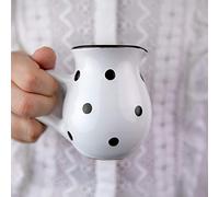 City to Cottage® White and Black Polka Dot Handmade Hand Painted Small 150ml/5oz Ceramic Milk Jug Creamer Pourer