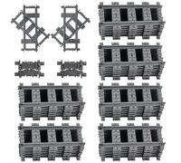 City Train Tracks,42PCS Classic Train Tracks Accessories,Railroad Building Toy Compatible with All Major Brand-38 Straights, 2 Crossing Rails, 2 Flexible Rails
