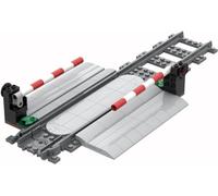City Train Tracks Railroad Crossing Building Set, Train Tracks Railroad Accessories with Railroad Crossing, Compatible with Major Brands (C)