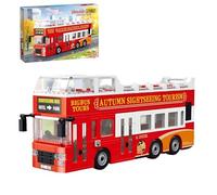 City Travel Bus Building Blocks Set, 627PCS Creative Double Decker Vehicle Model Toys, STEM Bus Station Building Bricks Kits, Ideas Gifts for Kids Adults and Office Home Decor(991016