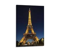 City Travel Paris Night View Eiffel Tower Decorative Painting Canvas Wall Posters And Modern Family Bedroom Decor 16x24inch(40x60cm)