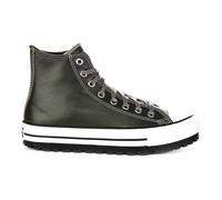 City Trek Leather Trainers in Dark Green 6 1/2 UK