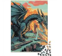 City Under Dragon Attack Jigsaw Puzzle for Adults, 1000 Pieces, 52x38cm/1000pcs, Quiet Home Activity, Evening Leisure And Puzzle Lovers