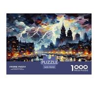 City Under Lightning 1000 Pieces Jigsaw Puzzles for Adults Fun, Challenging & Brainteasing Birthday Gifts for Women And Man Challenge High Difficulty 70x50cm/1000pcs