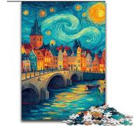 City Under The Night Sky Jigsaw Puzzles for Adults 1000 Piece Puzzle, Staycation Kill Time Birthday Present, Gifts, Wall Art for 14+ (size 50x75cm)