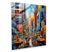 City Vibrance Glass Print: Urban Kaleidoscope, 20" x 20"