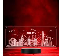 City View Skyline London United Kingdom Led Lamp Personalised Gift Night Light | Personalised Gift For Home, Lamp Room Décor | Kids & Adults Night Lights With Name | Personalised Gift For Bedroom |
