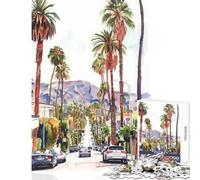 City Watercolor 1000 Piece Jigsaw Puzzles for Adults Improve Overall Mental Performance Mindful Soothing Leisure Game (38x52cm)